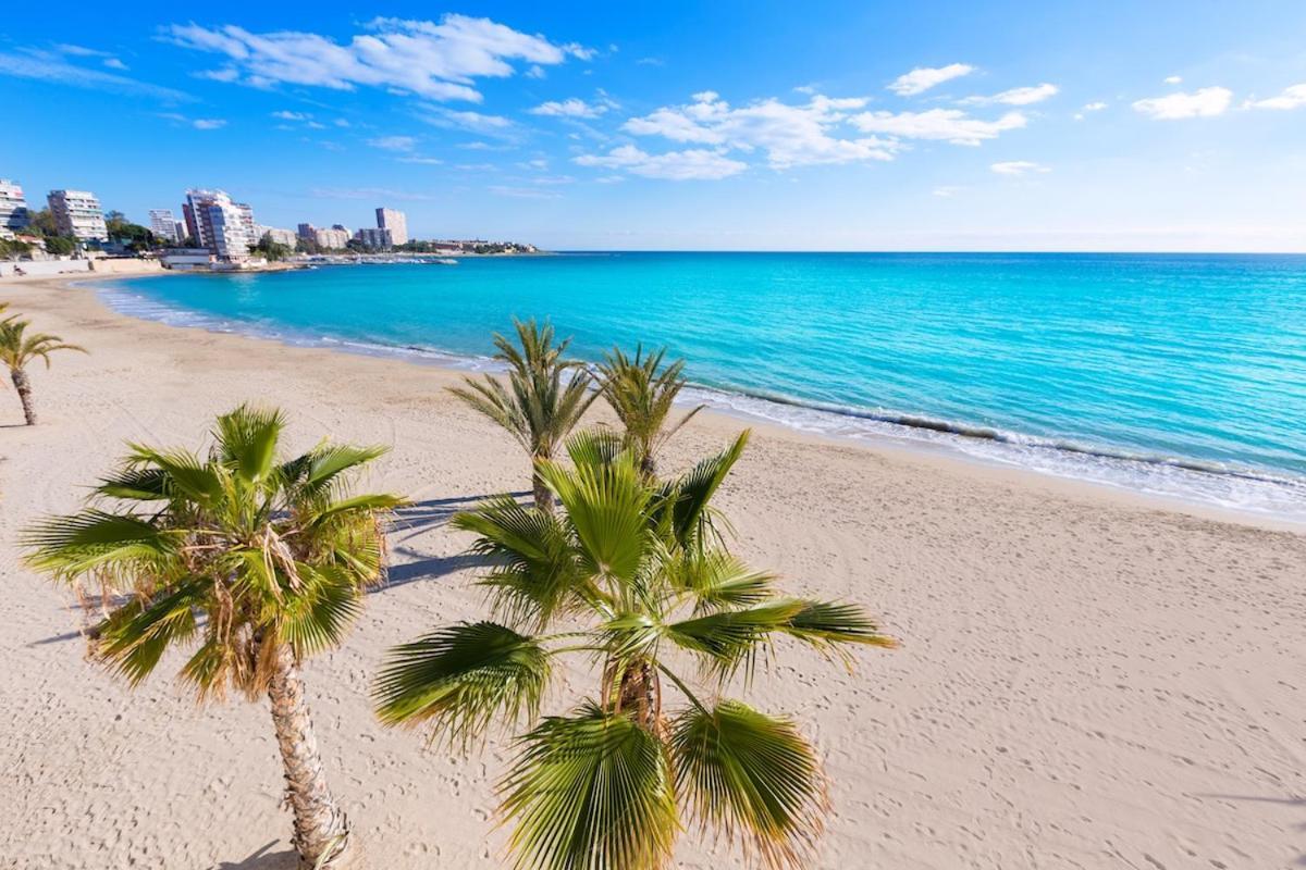 Very Lightful Apartment. Incredible Sea Views. Big Terrace, Swimming Pool. Ac. Very Close To Alicante City Center. Bagian luar foto